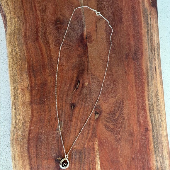 Sterling Silver Follow Your Heart Tear Drop Pendant 18" Necklace - Picture 3 of 6